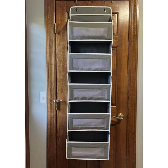 Over The Door Organizer Storage, 5 Shelf Hanging Door w/ 5 Large Capacity pocket - Picture 2 of 12